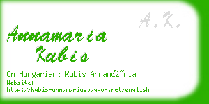 annamaria kubis business card